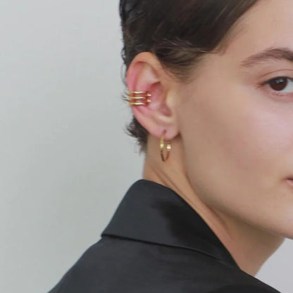 Triple Layer Gold Ear Cuff (No Piercing)