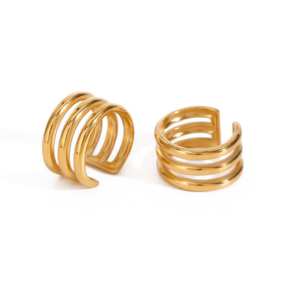 Triple Layer Gold Ear Cuff (No Piercing)