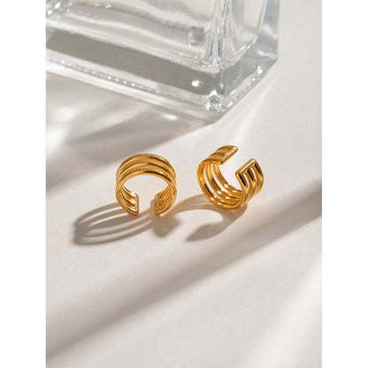Triple Layer Gold Ear Cuff (No Piercing)