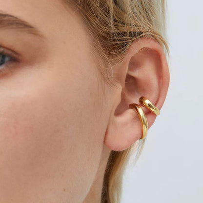 Sleek Gold Double Ear Cuff Set