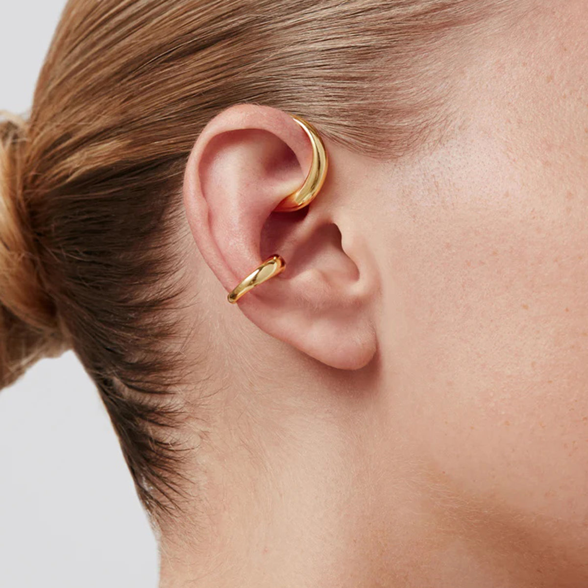 Sleek Gold Double Ear Cuff Set