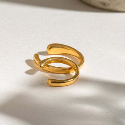 Sleek Gold Double Ear Cuff Set