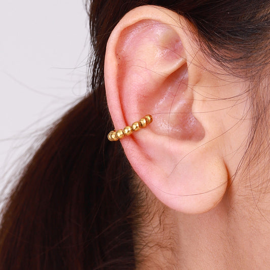 Gold Beaded Ear Cuff (No Piercing)
