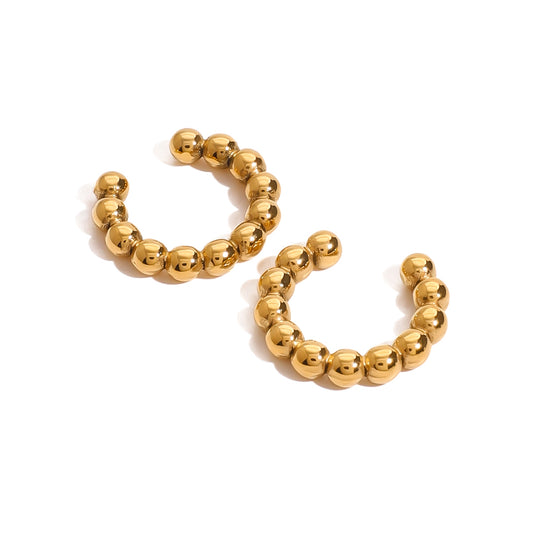 Gold Beaded Ear Cuff (No Piercing)