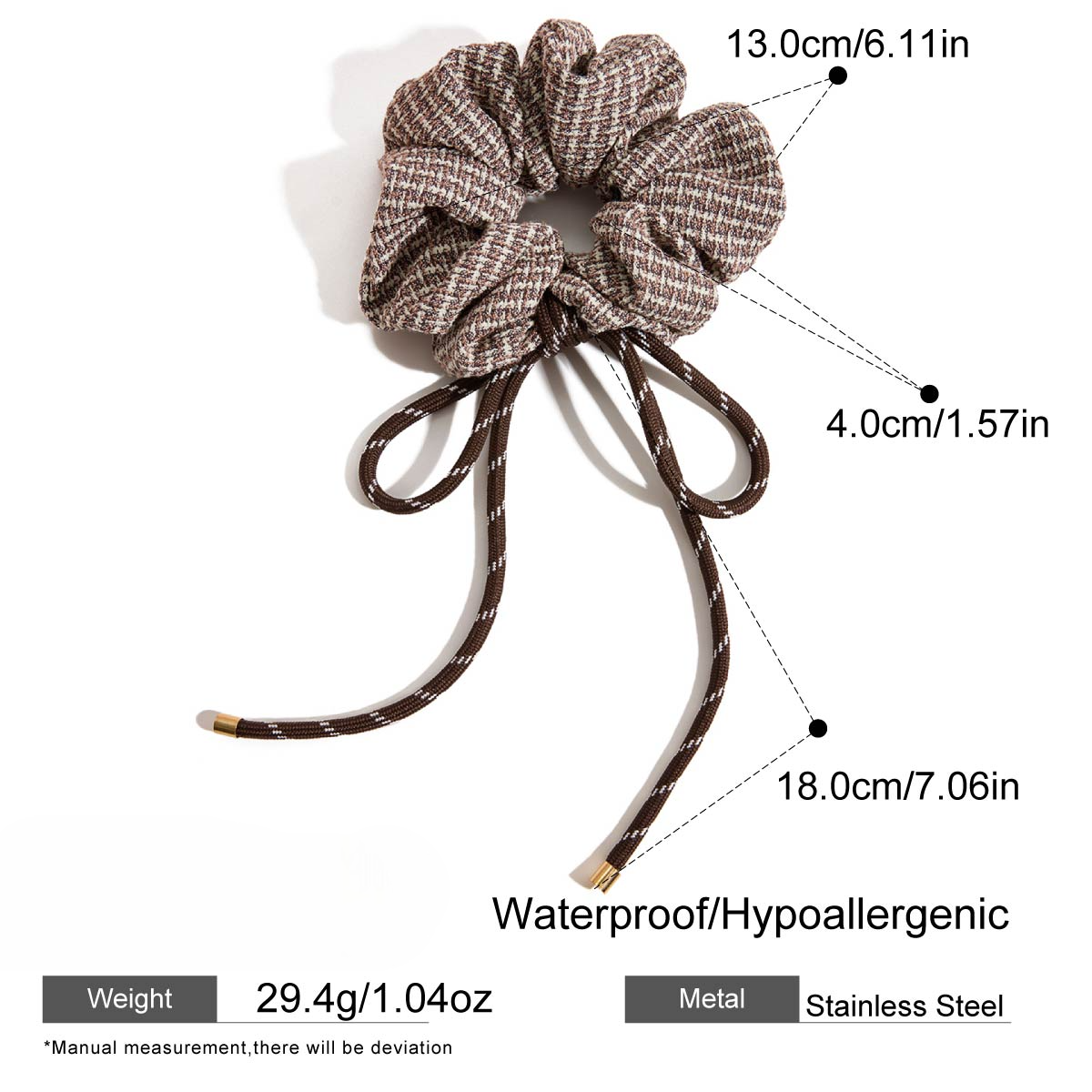 Brown Scrunchie Hair Bow