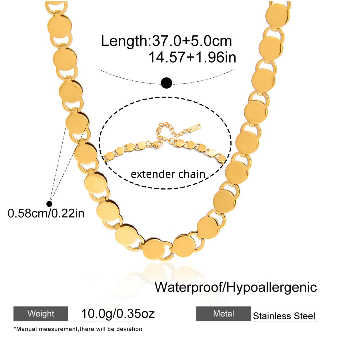 Solstice Disc Link Collar Necklace