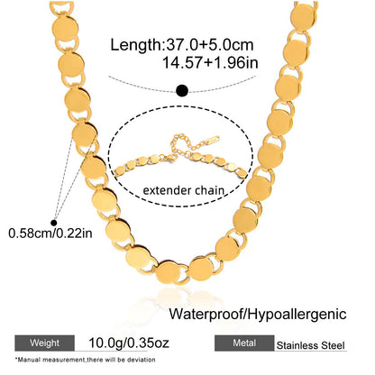 Solstice Disc Link Collar Necklace