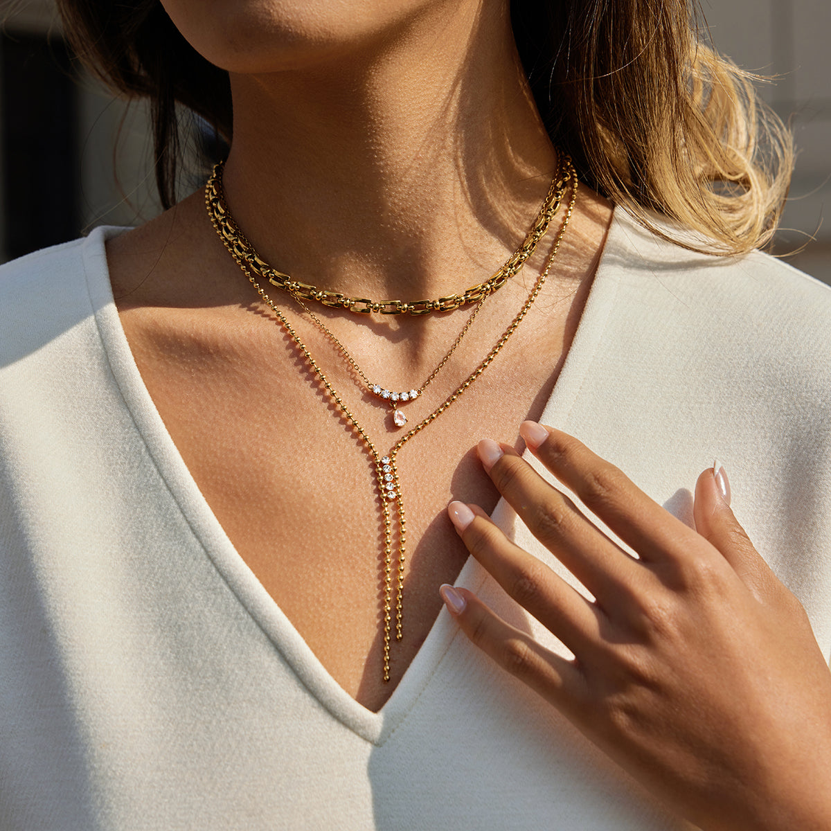 The Liquid Gilded Droplet Necklace