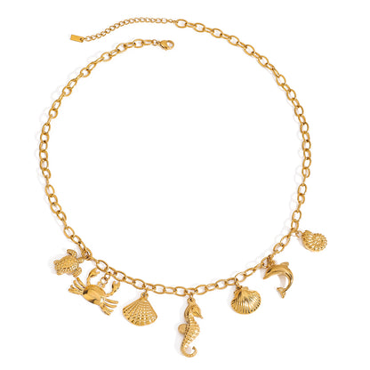 Ocean Charms Gold Necklace