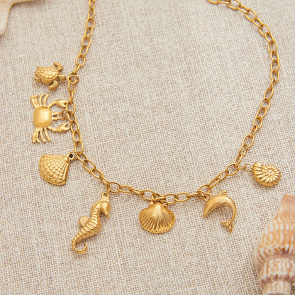Ocean Charms Gold Necklace