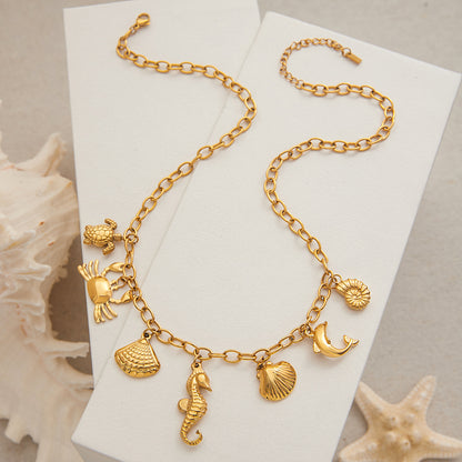 Ocean Charms Gold Necklace
