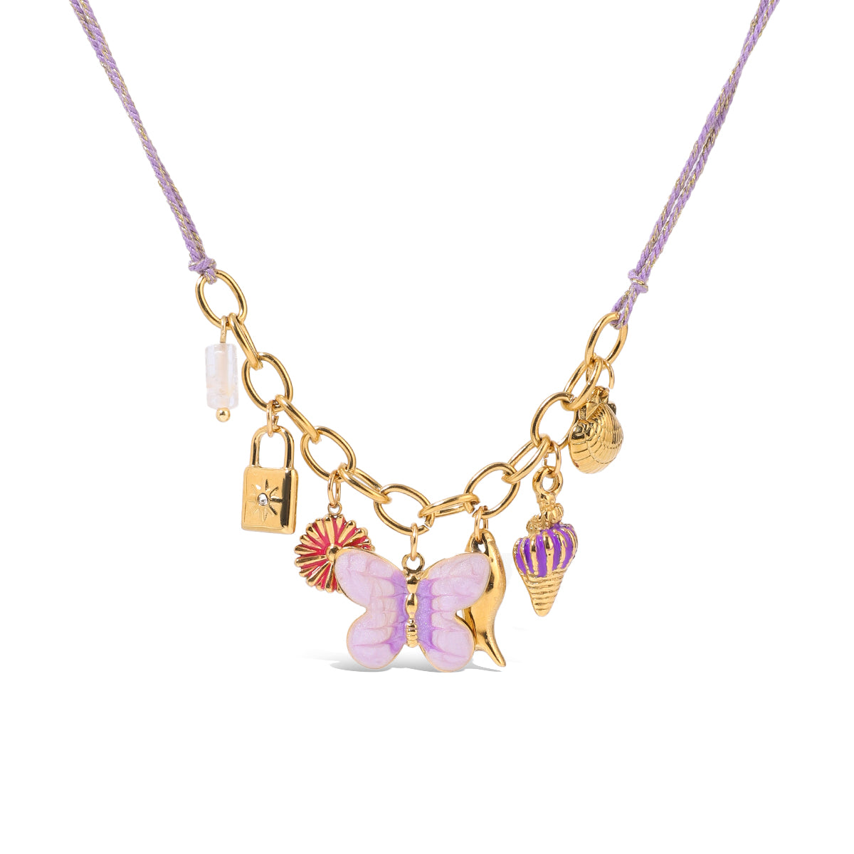 Beach Charm Cord Necklace