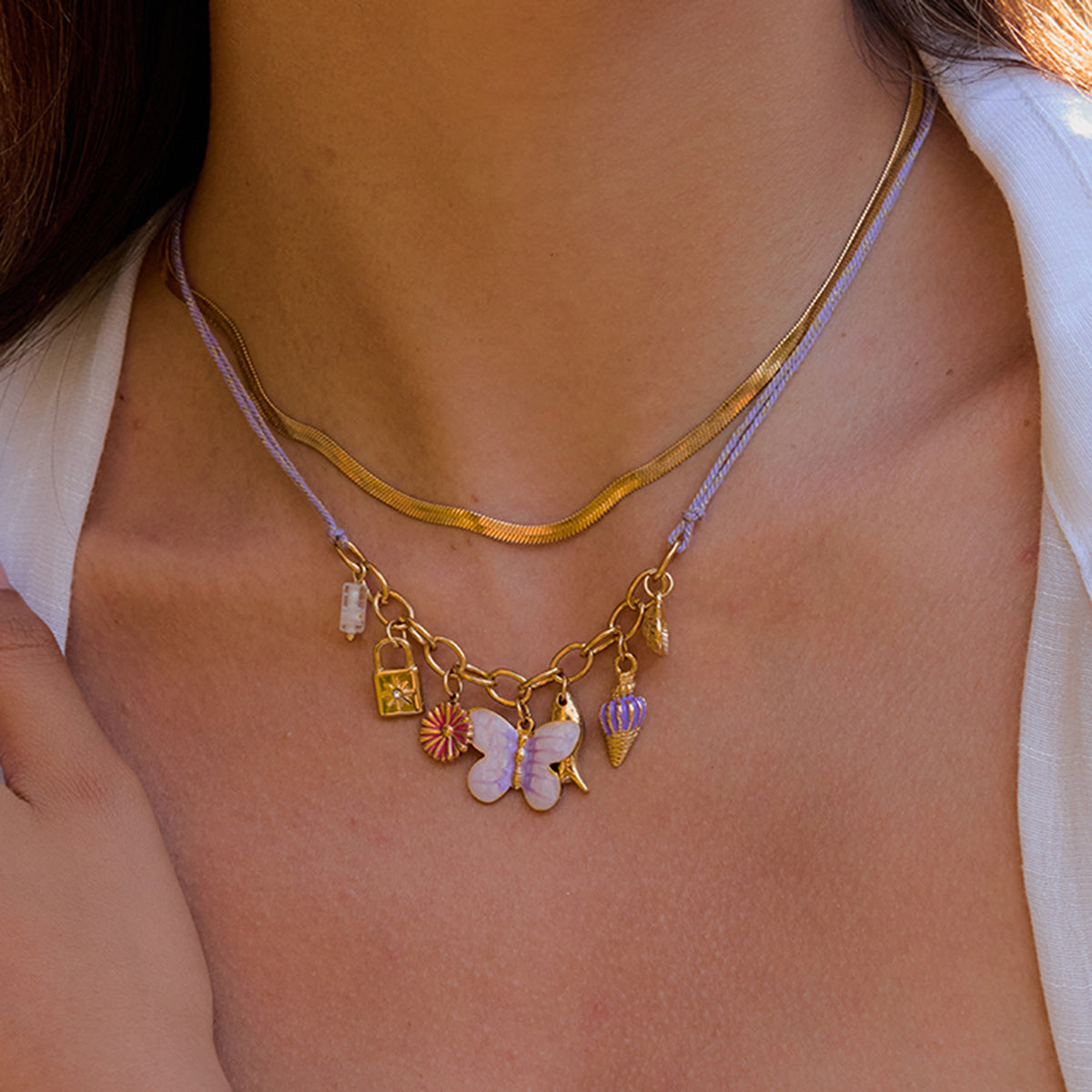 Beach Charm Cord Necklace