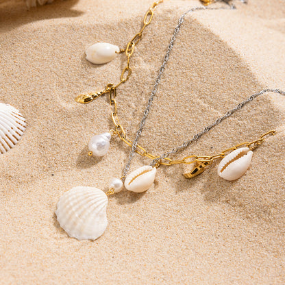 Layered Shell Charm Necklace