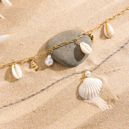 Layered Shell Charm Necklace
