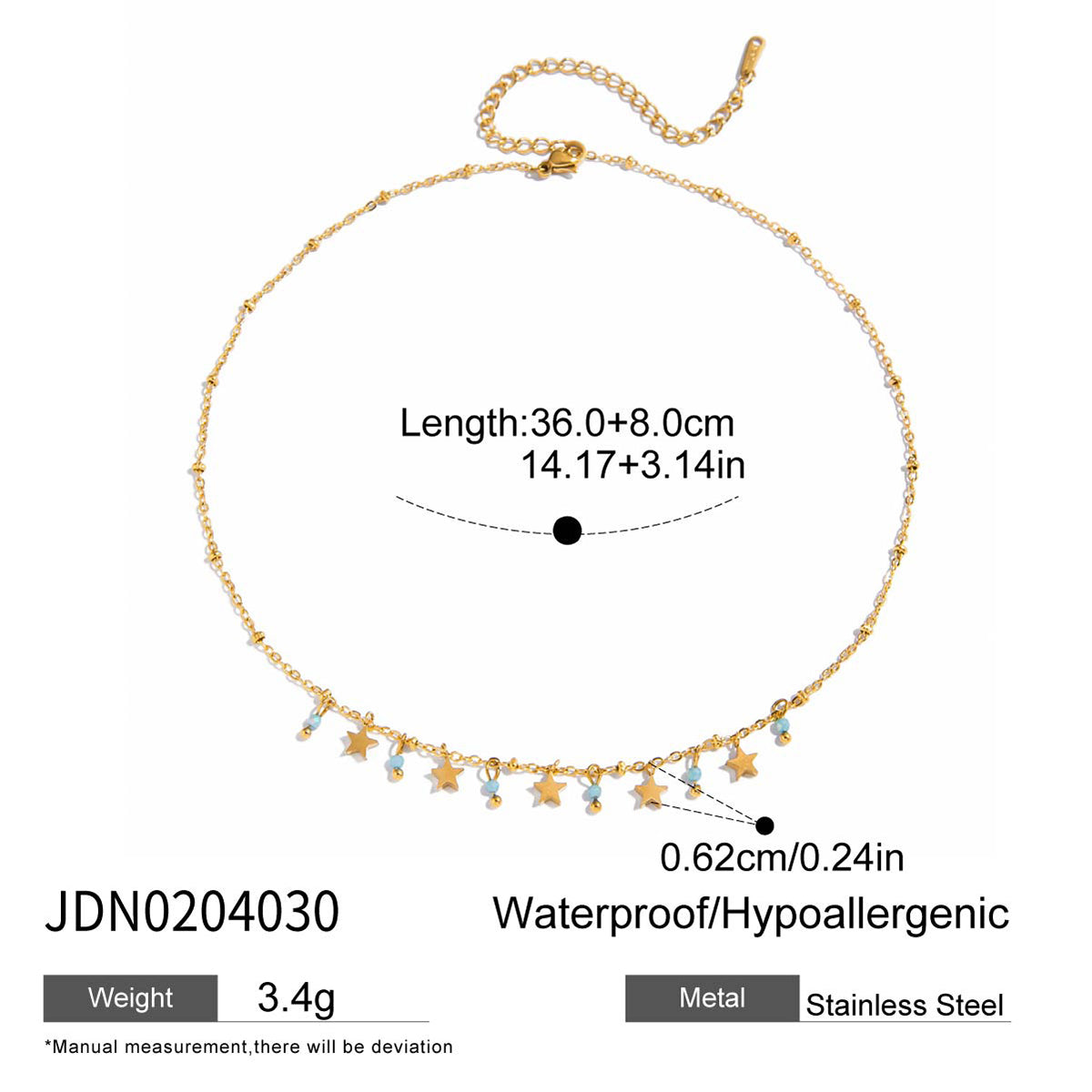 Mini Star Charm Choker Necklace