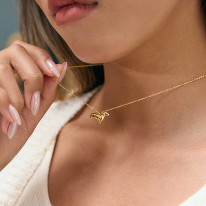 Golden Dachshund Silhouette Necklace