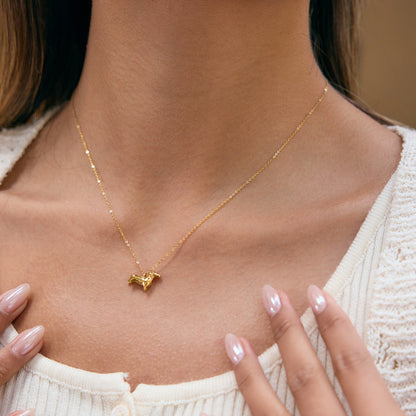 Golden Dachshund Silhouette Necklace