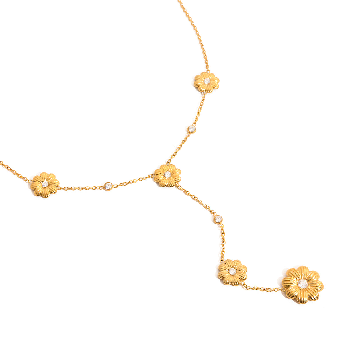 Golden Bloom Drop Necklace