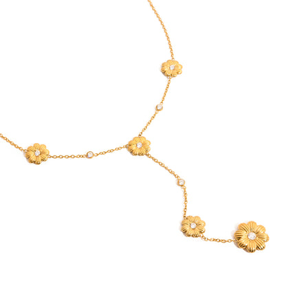 Golden Bloom Drop Necklace