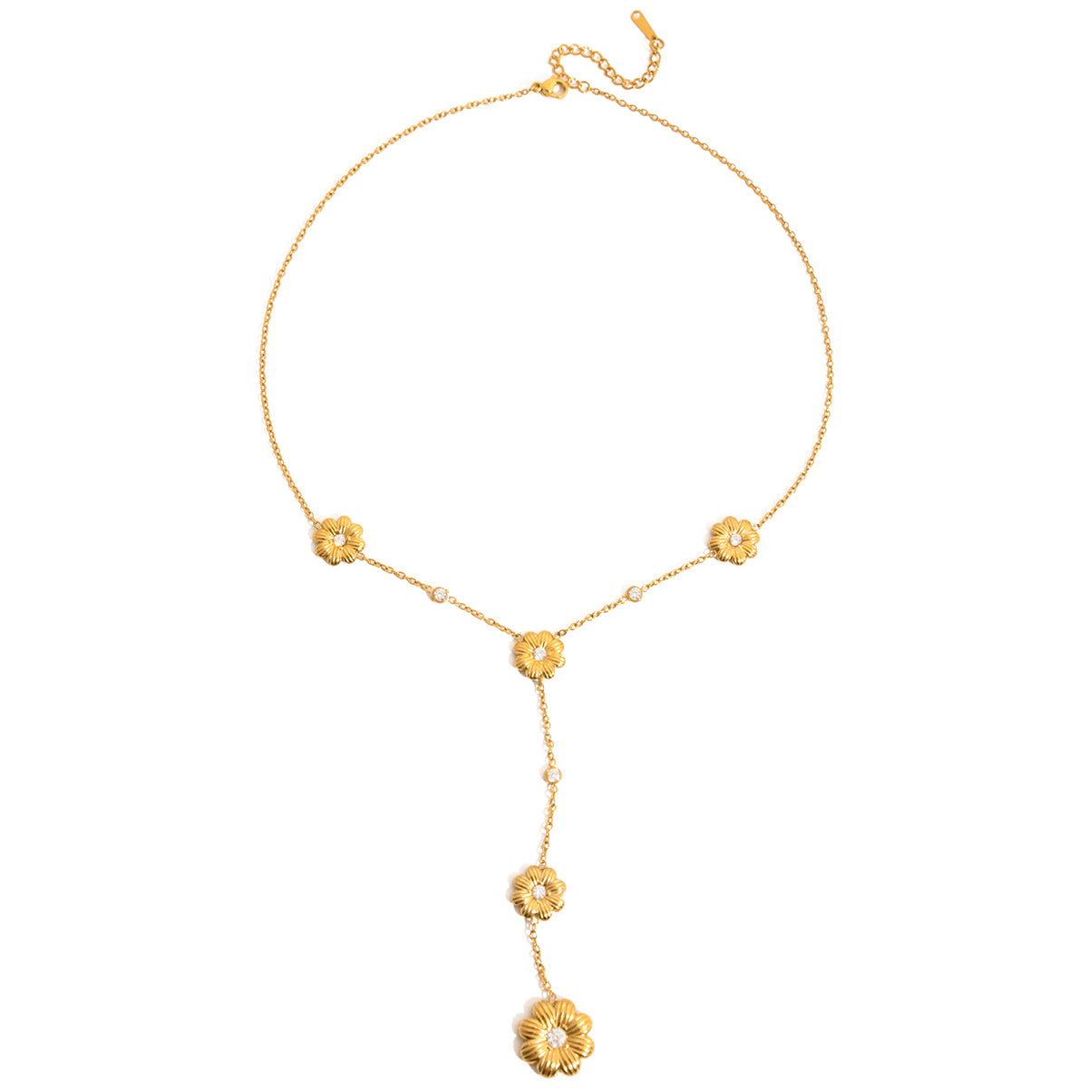 Golden Bloom Drop Necklace