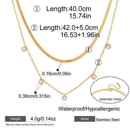 Dual-Texture Gold Layering Necklace