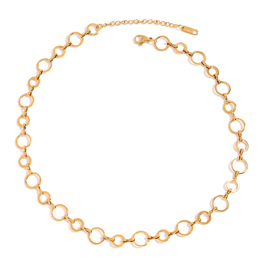 Delicate Circle Link Chain Necklace