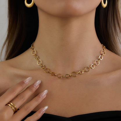 Delicate Circle Link Chain Necklace