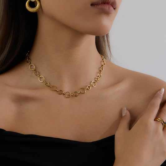 Delicate Circle Link Chain Necklace