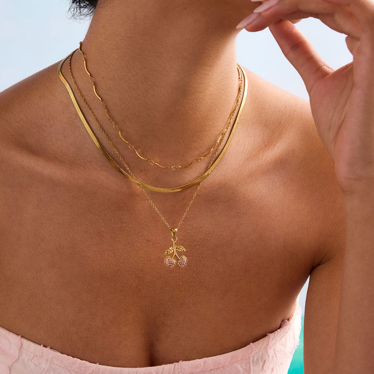 Aurelia Flat Snake Chain Necklace