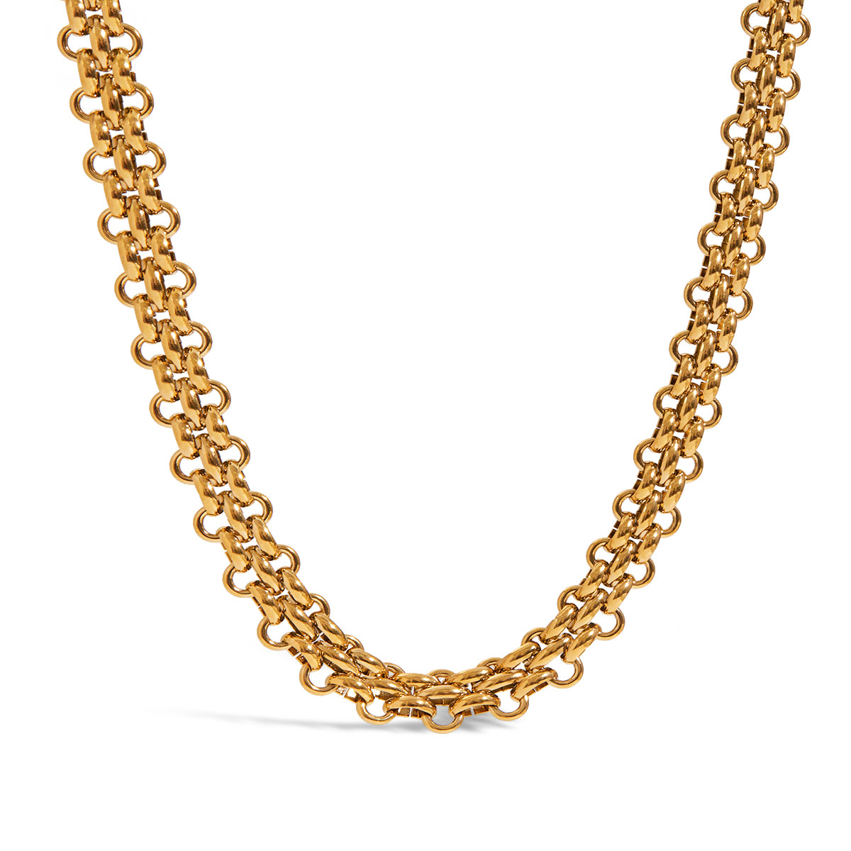 Chunky Woven Gold Choker Necklace