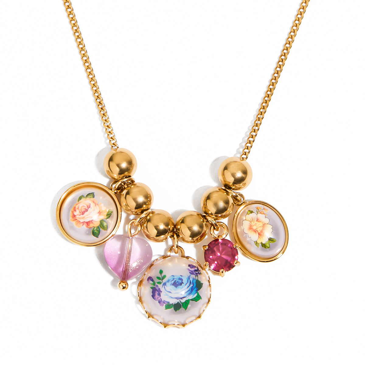 Pastel Charm Bead Necklace