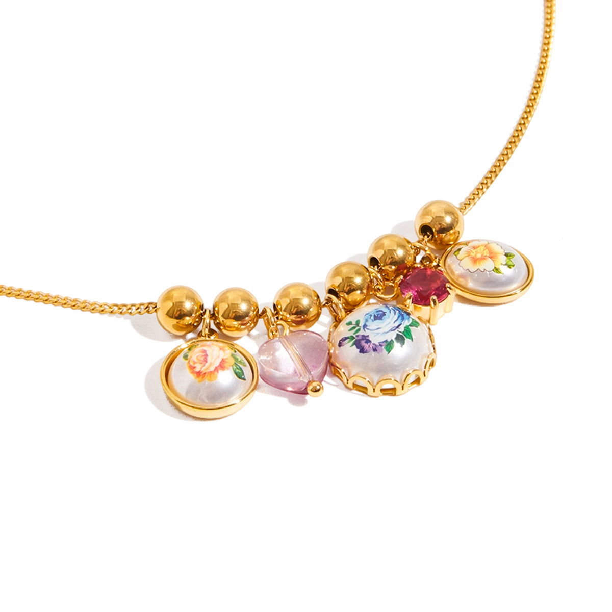 Pastel Charm Bead Necklace