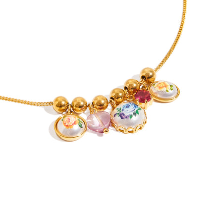 Pastel Charm Bead Necklace