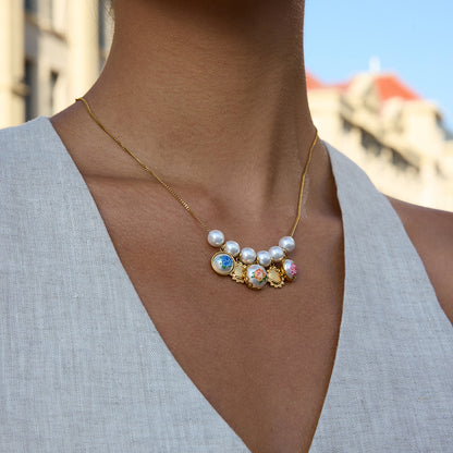 Pearl Cluster Charm Necklace