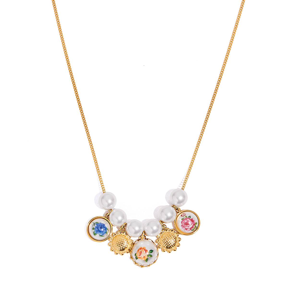 Pearl Cluster Charm Necklace