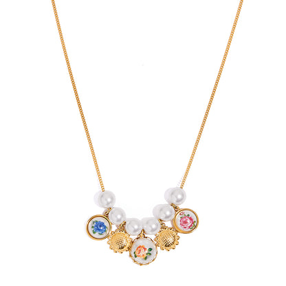 Pearl Cluster Charm Necklace
