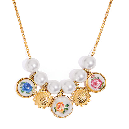 Pearl Cluster Charm Necklace
