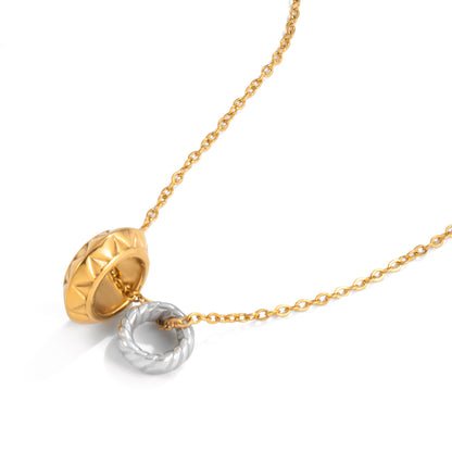 Two‑Tone Minimal Disc Necklace