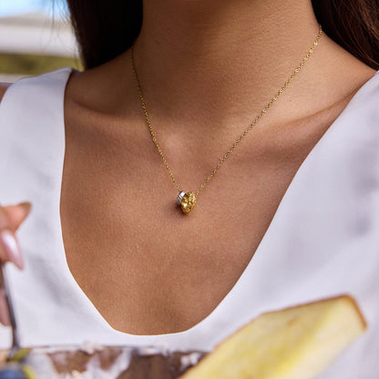 Two‑Tone Minimal Disc Necklace