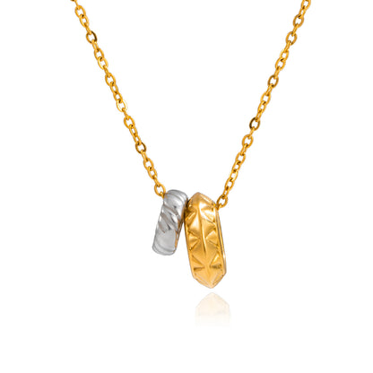 Two‑Tone Minimal Disc Necklace