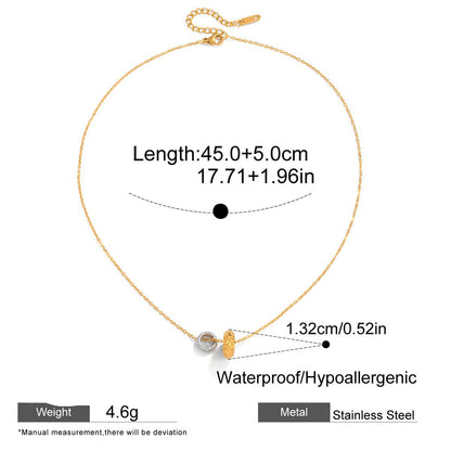 Two‑Tone Minimal Disc Necklace