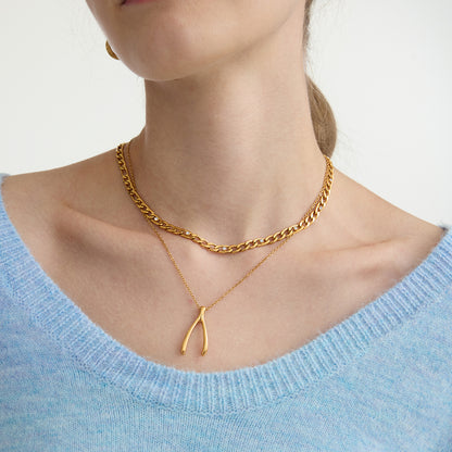 Wishbone Pendant Necklace