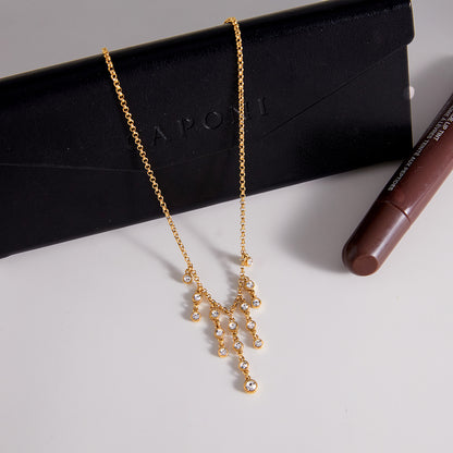 Lumina Cascading Crystal Drop Necklace