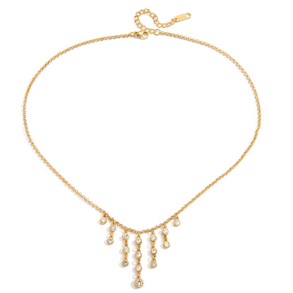 Lumina Cascading Crystal Drop Necklace