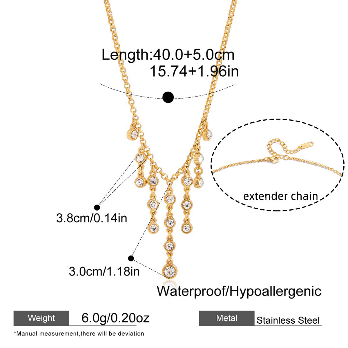 Lumina Cascading Crystal Drop Necklace