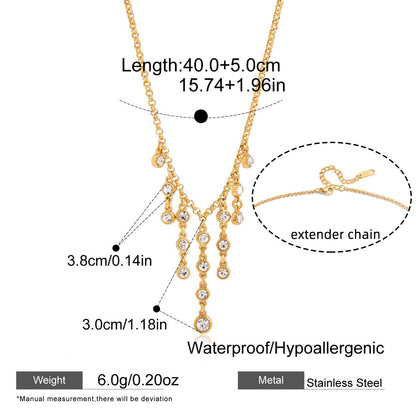 Lumina Cascading Crystal Drop Necklace