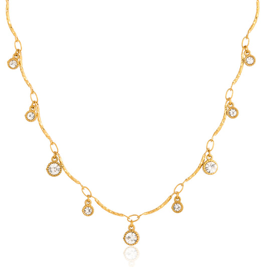 Aurielle Gold Crystal Drop Necklace