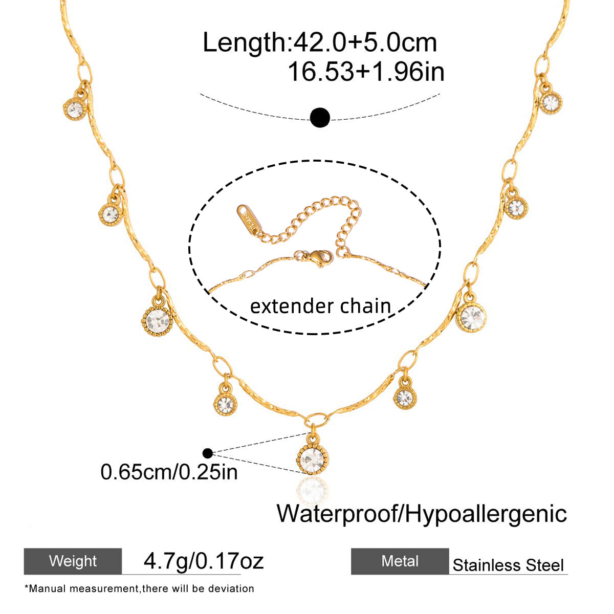 Aurielle Gold Crystal Drop Necklace