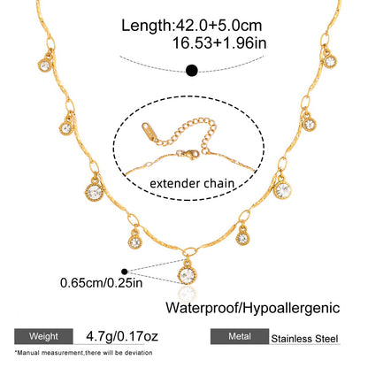 Aurielle Gold Crystal Drop Necklace